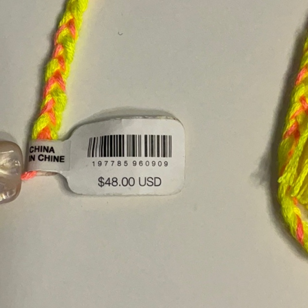 Free People X Ariana Ost “At The Market” Necklace ~ Neon Yellow/Orange; NWT - Picture 11 of 16